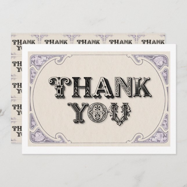 YE OLD SCHRIFTART DANKESKARTE (Vorne/Hinten)