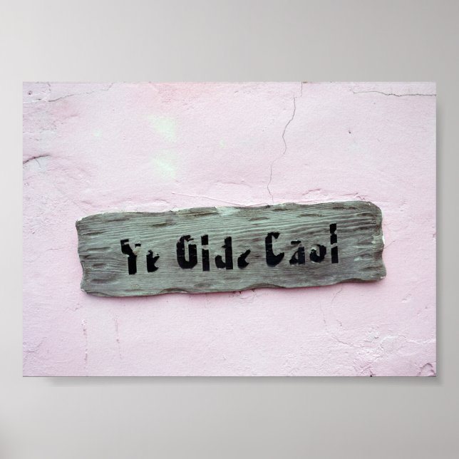 Ye Olde Jail Sign, Green Turtle Cay, Bahamas Poster (Vorne)