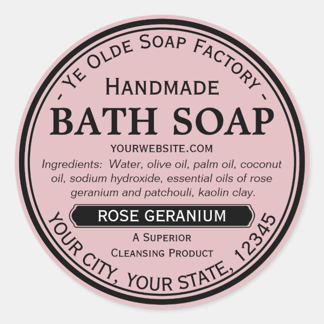 Ye Olde Soap Factory Handmade Round-Soap-Labels Runder Aufkleber (Vorderseite)