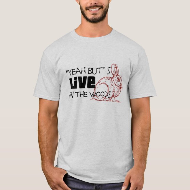 "Yeah aber" leben s im Holz-T - Shirt (rot) (Vorderseite)