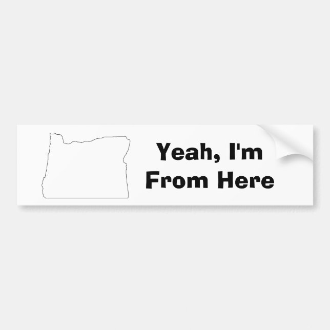 Yeah bin ich von hier Oregon-Autoaufkleber Autoaufkleber (Vorne)