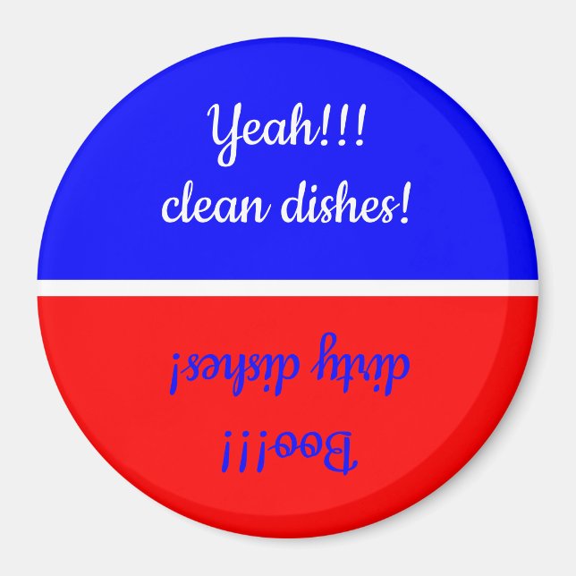 Yeah Clean/Boo Dirty Red/White/Blue Dishwasher Magnet (Vorne)