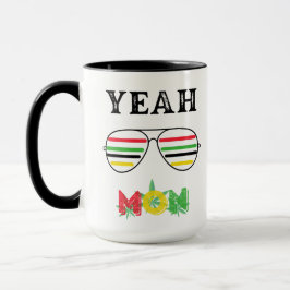 Yeah Mon Reggae farbige Sonnenbrille Kaffeekaffee  Tasse