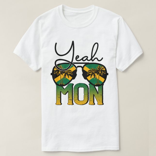 yeah Mon Sunglassys Jamaica Flag, Jamaica Trip T-Shirt (Design vorne)