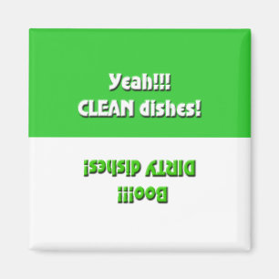 Yeah Sauberkeit/Boo Dirty- grüne Geschirrspülmas Magnet