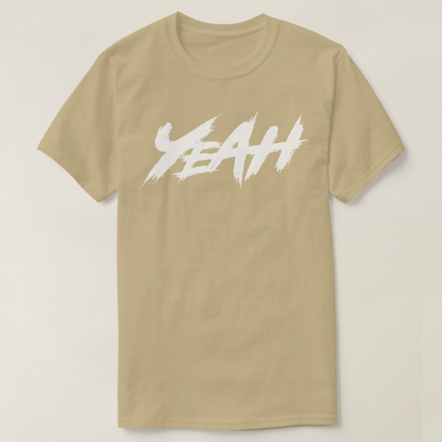 Yeah White Text T-Shirt (Design vorne)