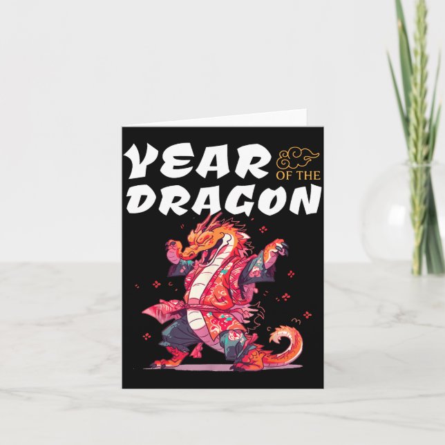 Year Of The Dragon Funny Dragons Chinese Zodiac Si Karte (Vorderseite)