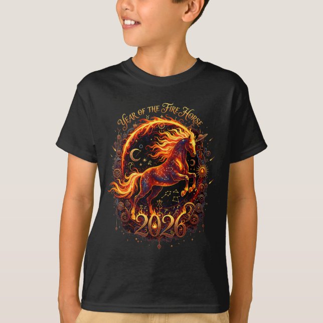 Year Of The Fire Horse 2026 Lunar Chinese New Year T-Shirt (Vorderseite)