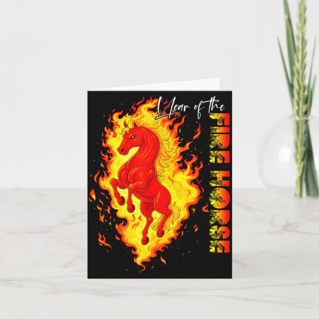 Year Of The Fire Horse Happy Chinese Lunar New Yea Karte (Vorderseite)