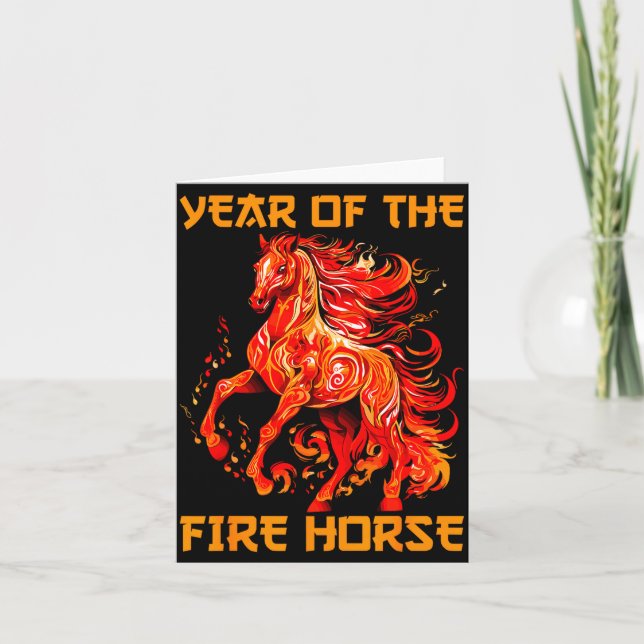 Year Of The Fire Horse Happy Chinese Lunar New Yea Karte (Vorderseite)