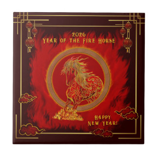 Year of the Fire Horse , Happy Lunar New Year Fliese