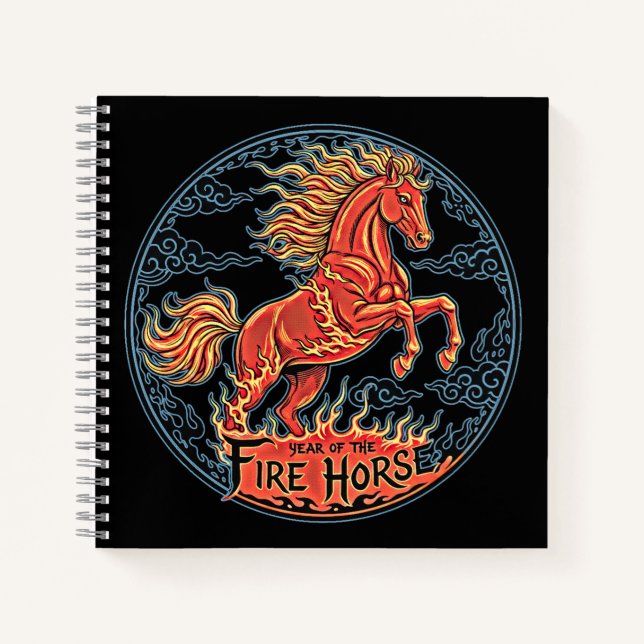 Year of the Fire Horse Journal Notizbuch (Vorderseite)