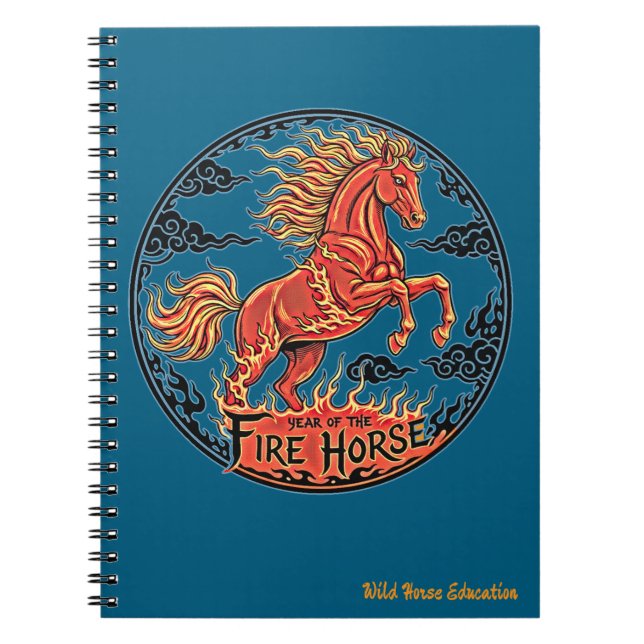 Year of the Fire Horse Notebook Notizblock (Vorderseite)