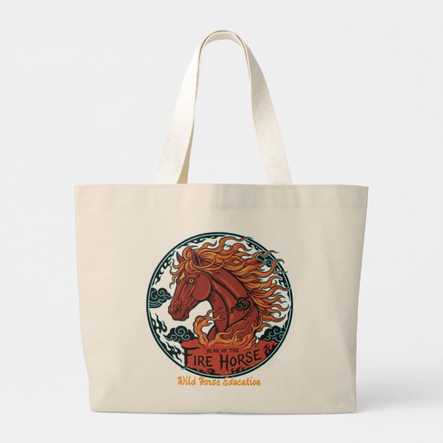 Year of the Fire Horse Tote Bag Jumbo Stoffbeutel (Rückseite)