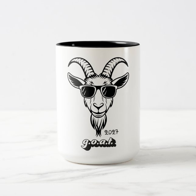 Year of the Goat 2027 Zweifarbige Tasse (Mittel)