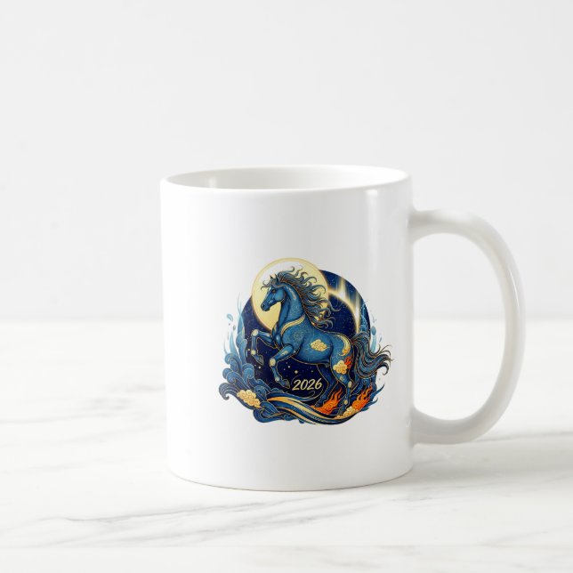 Year Of The Horse 2026 Chinese Lunar Zodiac Appare Kaffeetasse (Rechts)