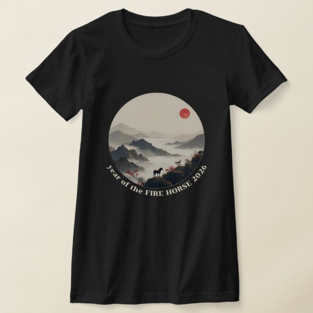 Year of the Horse 2026 Chinese Mountain New Year T-Shirt (Ablage )