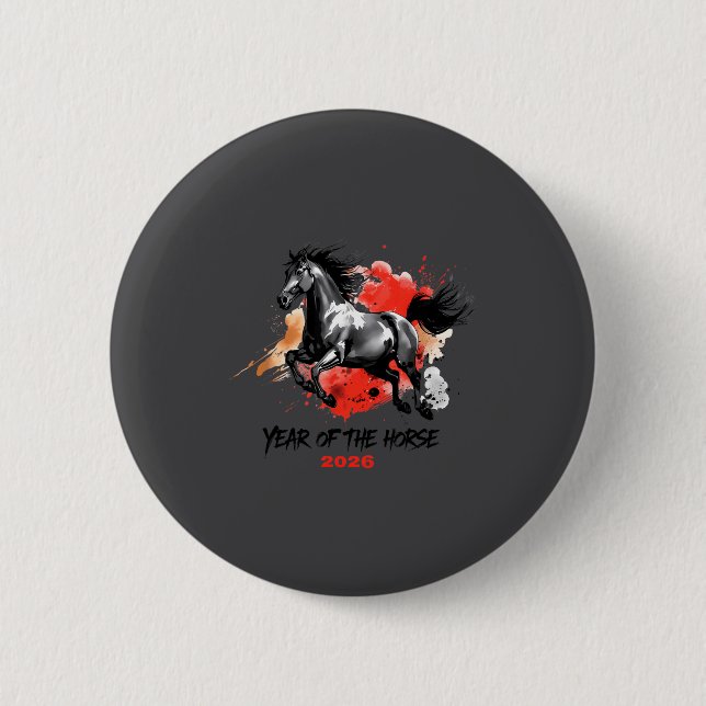 Year Of The Horse 2026 Chinese New Year  Button (Vorderseite)