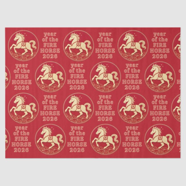 Year of the Horse 2026 Chinese New Year  Seidenpapier (Vorderseite)