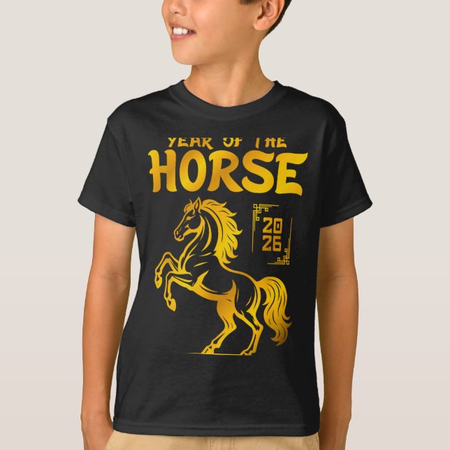 Year Of The Horse 2026 Chinese Ty Art Style China  T-Shirt (Vorderseite)