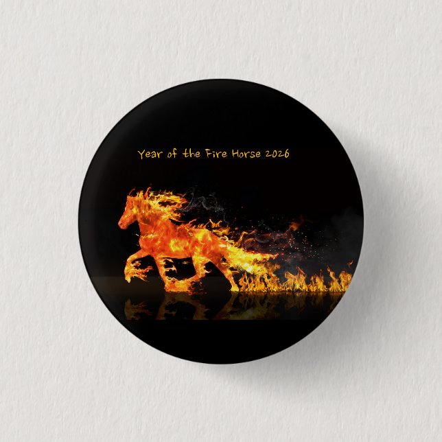 Year of The Horse 2026 (Fire Horse}  Button (Vorderseite)