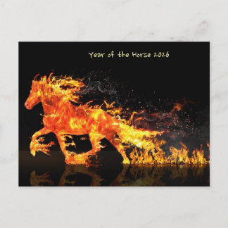 Year of the Horse 2026 (Fire Horse) Feiertagspostkarte