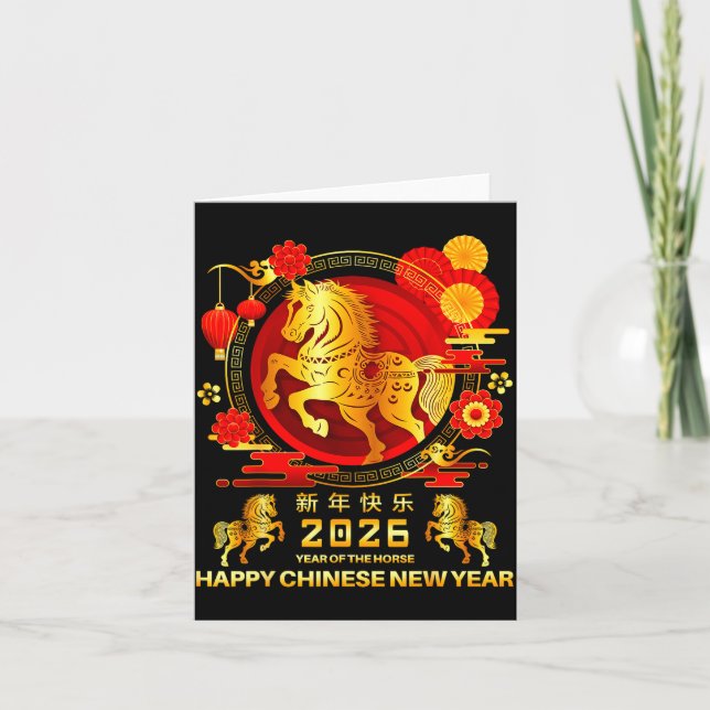 Year Of The Horse 2026 Lunar Chinese New Year Men  Karte (Vorderseite)