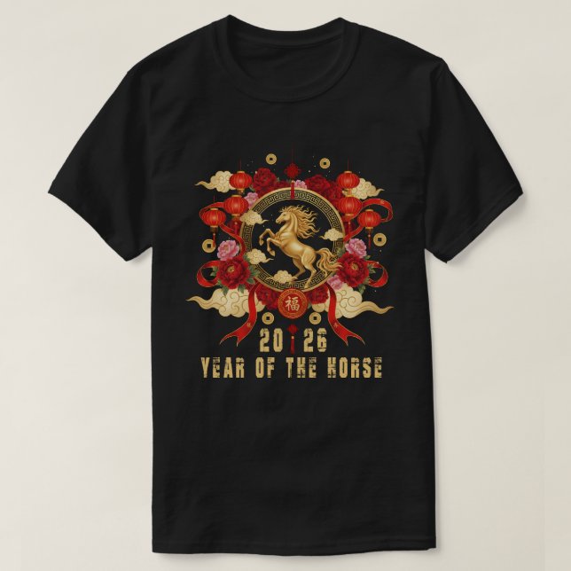 Year of The Horse 2026 Lunar Chinese New Year T-Shirt (Design vorne)