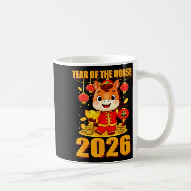 Year Of The Horse 2026 Lunar New Year Chinese  Kaffeetasse (Rechts)