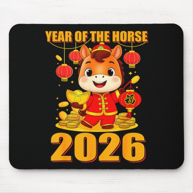 Year Of The Horse 2026 Lunar New Year Chinese  Mousepad (Vorne)