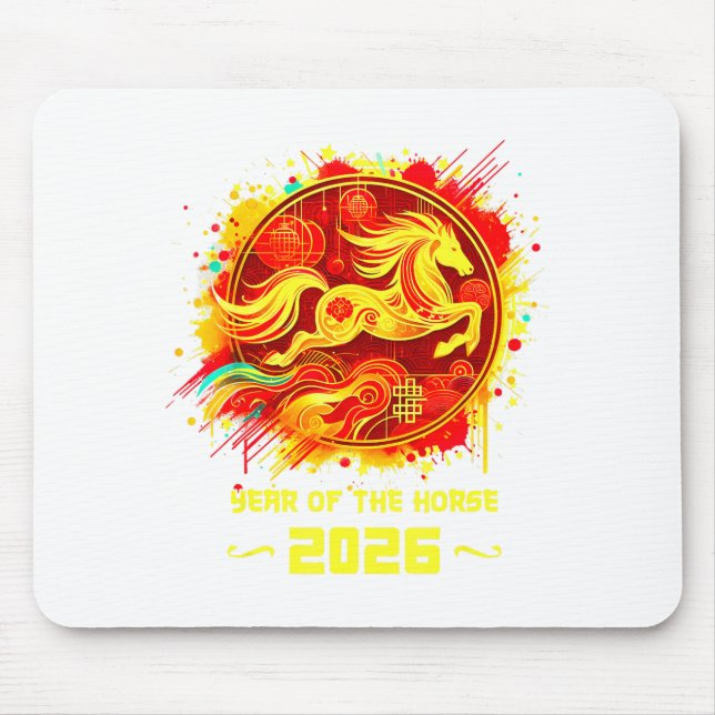 Year Of The Horse 2026 Lunar New Year Chinese New  Mousepad (Vorne)