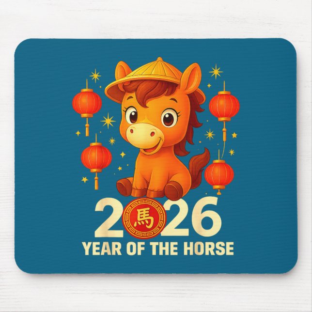 Year Of The Horse 2026 Lunar New Year Chinese New  Mousepad (Vorne)