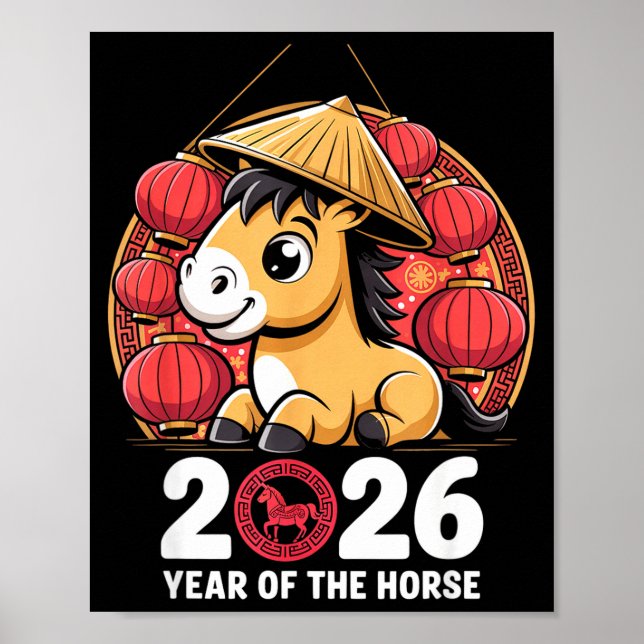 Year Of The Horse 2026 Lunar New Year Chinese  Poster (Vorne)