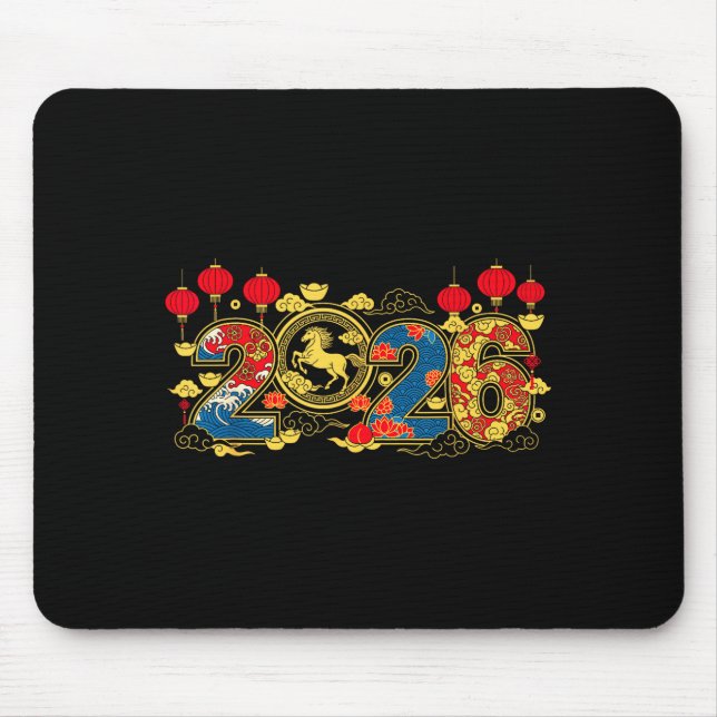 Year Of The Horse Chinese New Year 2026 Lunar New  Mousepad (Vorne)
