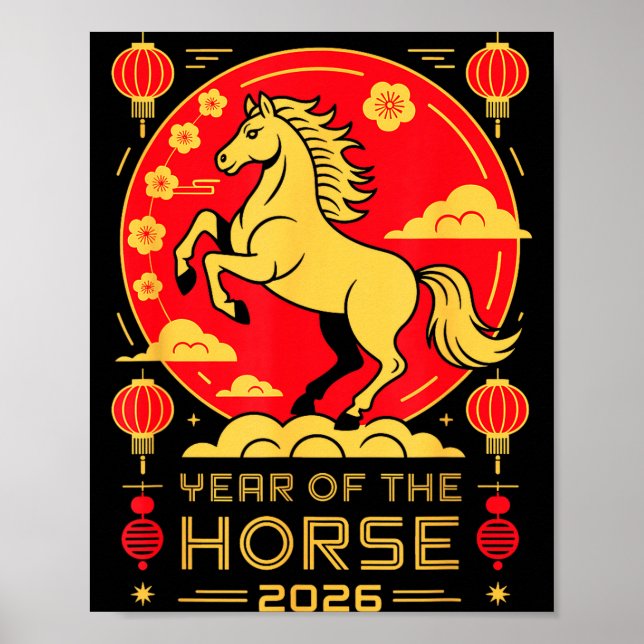 Year Of The Horse – Chinese Zodiac New Year 2026  Poster (Vorne)
