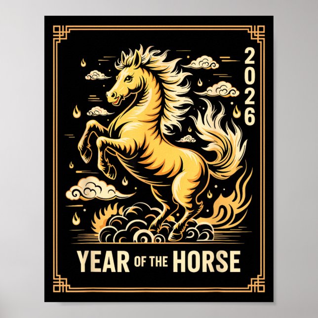 Year Of The Horse – Chinese Zodiac New Year 2026  Poster (Vorne)