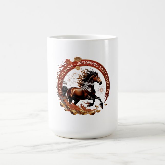 Year of the Horse Flame, Lunar Zodiac Gift Kaffeetasse (Mittel)