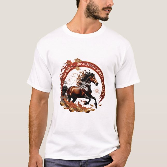 Year of the Horse Flame, Lunar Zodiac Gift T-Shirt (Vorderseite)