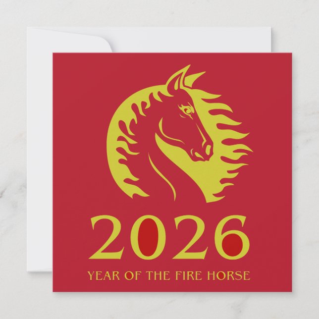 Year of the Horse Flat Greeting Card (Vorderseite)