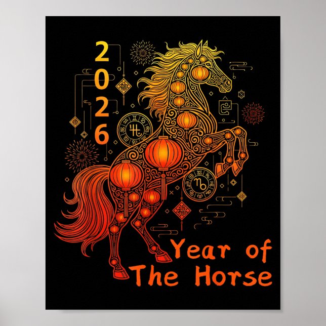 Year Of The Horse Happy Chinese Lunar New Year 202 Poster (Vorne)