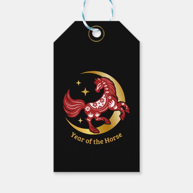 Year of the Horse Lunar  Geschenkanhänger (Vorderseite)