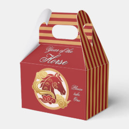 Year of the Horse New Years 4"w x 2.5"l x 5"h Geschenkschachtel