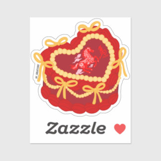 Year Of The Horse Vintage Heart Cake Aufkleber