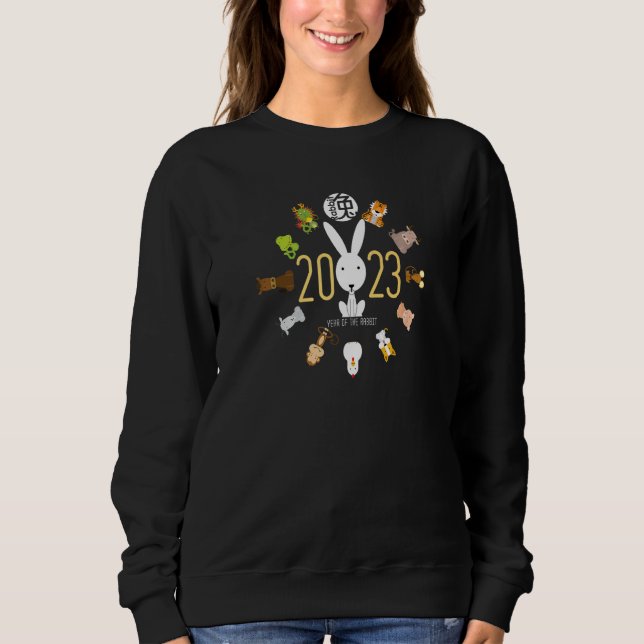 Year Of The Rabbit 2023 Chinese Zodiac Lunar New Y Sweatshirt (Vorderseite)