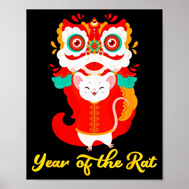 Year Of The Rat Shirt Kids 2020 Chinese Lunar New  Poster (Vorne)