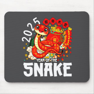 Year Of The Snake 2025 Chinese New Year 2025 Red S Mousepad