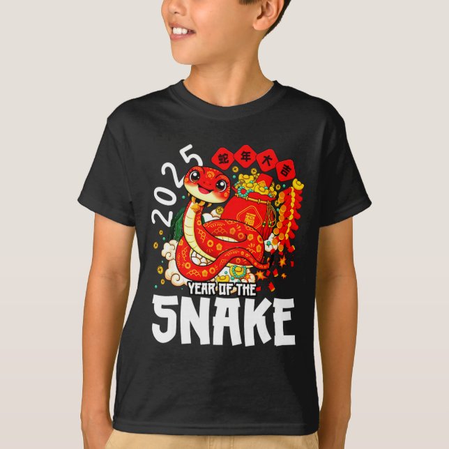 Year Of The Snake 2025 Chinese New Year 2025 Red S T-Shirt (Vorderseite)