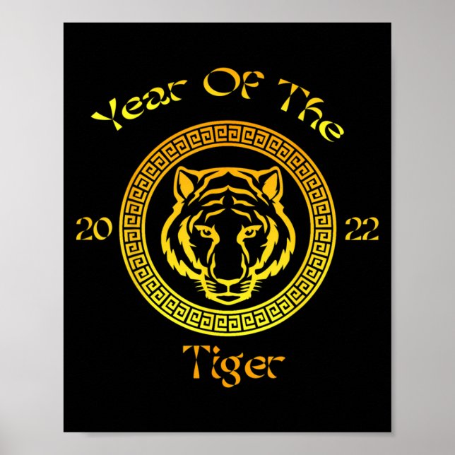 Year Of The Tiger 2022 Circular Asian Chinese New  Poster (Vorne)