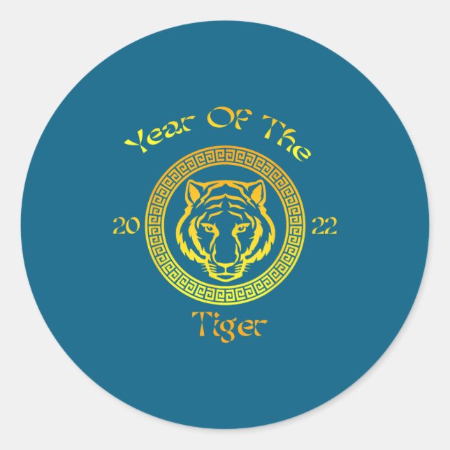 Year Of The Tiger 2022 Circular Asian Chinese New  Runder Aufkleber (Vorderseite)