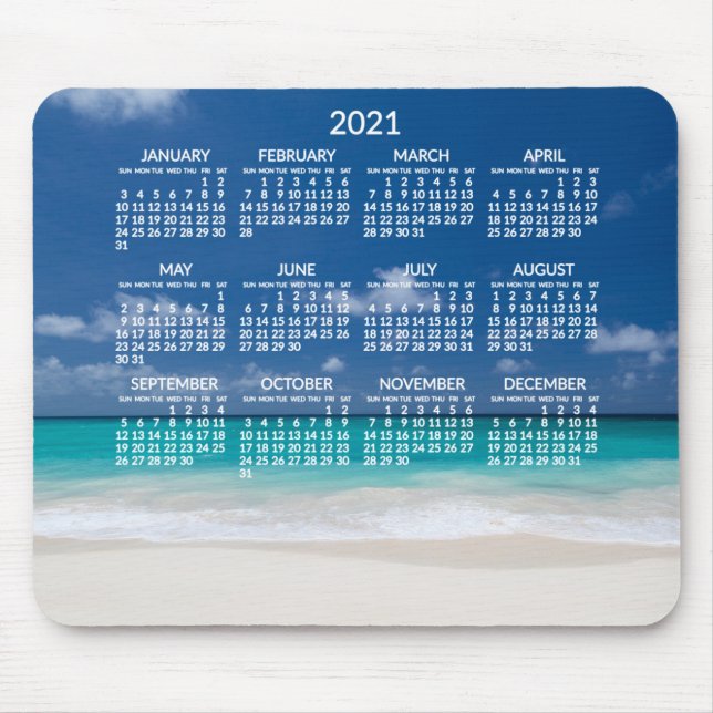 Yearly Beach Calendar 2021 Mousepads Fotos hinzufü (Vorne)